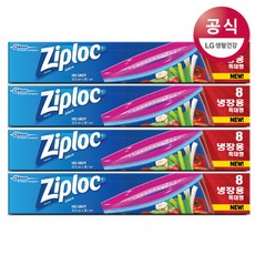 지퍼락 지퍼백 이지오픈탭 냉장용 특대형 8매x4개, 4개