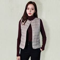 JYCOMPANY 오리털 100% 남여 가로줄 라운드넥 패딩조끼