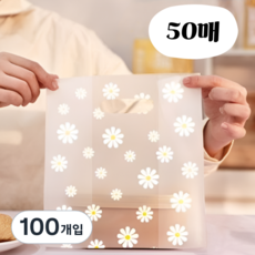 데이더봄 데이지 선물용 비닐 쇼핑백, 소형, 100개입