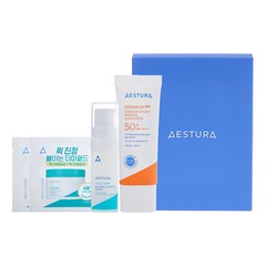 에스트라 더마UV365 장벽수분 무기자차 선크림 SPF50+ PA++++ 40ml + 진정팩 패드 2p + 진정 세럼 5ml 세트, 1세트