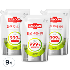 랩신 주방세제 라임향, 1L, 9개