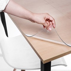 쾌청 유리대용 라운드컷 식탁 테이블 투명매트, 투명, 가로세로(80 x 140cm)/두께(2mm), 1개