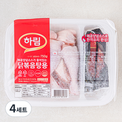 하림 닭볶음탕용 닭고기 + 매콤양념소스 세트 750g (냉장), 4세트
