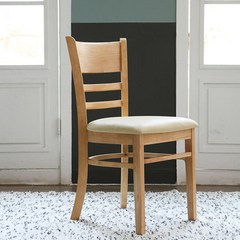 베스트리빙 캘빈 원목 의자 2p, 내츄럴 + 베이지, 2개
