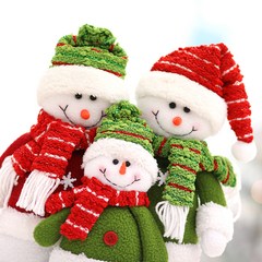 행복한마을 크리스마스 데코소품 눈사람가족, 혼합 색상, 1개