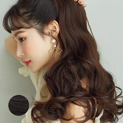 하이유니 웨이브 포니테일 가발 65cm, 네츄럴블랙, 1개