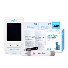HANDOK 바로잰 혈당측정기 + 채혈기 + 시험지 100p + 채혈침 110p, 1세트