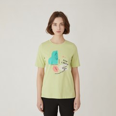 올리비아로렌 여성용 원포인트 라운드 티셔츠 VVBASYM3371