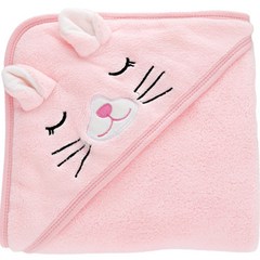 조이멀티 유아용 북극곰 신생아 목욕타올, 핑크, 1개