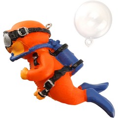 모비딕 관상어 해양잠수부 플로팅 피규어 장식 소품 오렌지, 1개