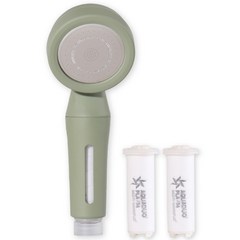 아쿠아듀오 블라썸 여행용 샤워기 + 리필필터 2p 세트, 1세트, OLIVE(샤워기)