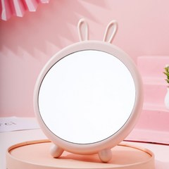 유엘 걸이형 탁상 거울 토끼, 핑크