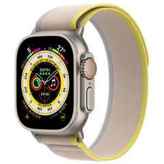 Apple 애플워치 Ultra 트레일 루프 49mm GPS+Cellular 티타늄 케이스, 옐로/베이지 M/L