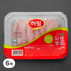 하림 자연실록 무항생제 인증 닭 안심 (냉장), 350g, 6개