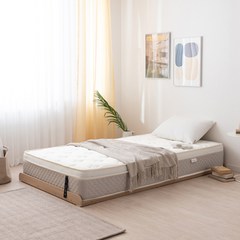 리바트 뉴트 저상형 침대 기본형 + 9존 포켓스프링 26cm 매트리스 방문설치, 오크