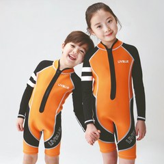 리브블루 누디브런치 아동 부력보온튜닉슈트 LIVT0005, ORANGE