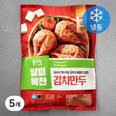 풀무원 얇은피 꽉찬속 김치만두 (냉동), 1kg, 5개
