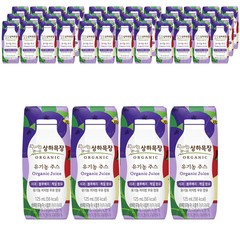 상하목장 유기농 주스 사과블루베리케일, 48개, 125ml