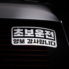 메이튼 스탠다드M 초보운전 탈부착 스티커, 실버, 1개