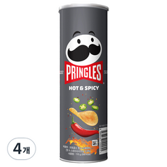 프링글스 핫 & 스파이시 감자칩, 110g, 4개