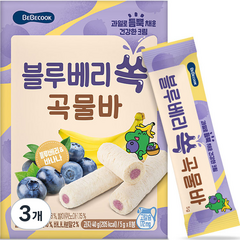 베베쿡 블루베리 쏙 곡물바 5g x 8p, 블루베리맛, 40g, 3개