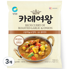 청정원 카레여왕 구운마늘&양파, 108g, 3개