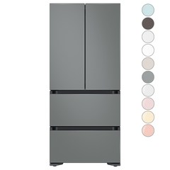 [색상선택형] 삼성전자 비스포크 김치플러스 키친핏 4도어 냉장고 420L 방문설치, 새틴 그레이