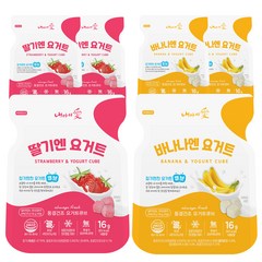 내아이애 동결건조 요거트엔 유아과일큐브, 딸기 3p + 바나나3p, 1세트, 16g