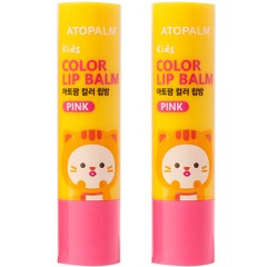 아토팜 키즈용 컬러 립밤 3.3g, 핑크, 2개