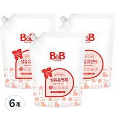 비앤비 섬유유연제 자스민 앤 로즈 리필, 1500ml, 6개