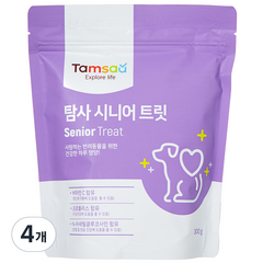 탐사 강아지 뉴트리션 트릿 시니어 영양제 300g, 혼합맛(쌀/귀리/연어/닭고기), 4개, 뼈/관절강화