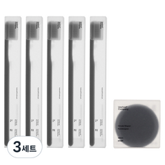 유즈툴컴퍼니 싱글 미세모 칫솔 블랙 5p + 원형 자석, 3세트