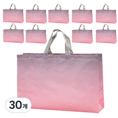 그라데이션 부직포 가방 쇼핑백 대형 47 x 36 cm, 핑크, 30개