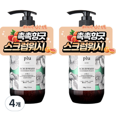 플루 스크럽워시 자몽피치, 500g, 4개