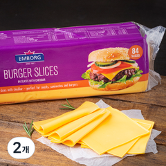 엠보그 버거 슬라이스 치즈 84매입, 1.033kg, 2개