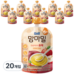 맘마밀 안심 이유식 퓨레 6개월부터, 사과 + 고구마 혼합맛, 20개입, 100g
