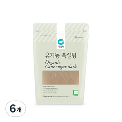 [청정원] 유기농 설탕 흑설탕, 1kg, 6개