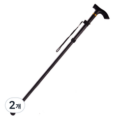 라온투유 접이식 경량 지팡이, 02 검은 색, 2개