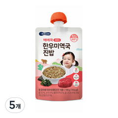 베베쿡 한우 미역국 진밥 실온이유식 완료기 100g, 한우 + 미역 혼합맛, 5개