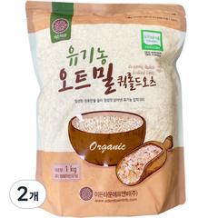 이든타운 유기농 오트밀 퀵롤드오츠, 1kg, 2개