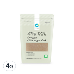 [청정원] 유기농 설탕 흑설탕, 1kg, 4개