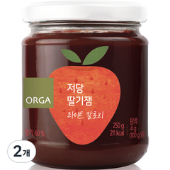 올가홀푸드 저당 딸기 잼 라이트 칼로리, 250g, 2개