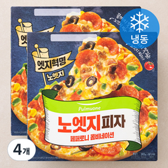 풀무원 노엣지 피자 페퍼로니 콤비네이션 2입 (냉동), 393g, 4개