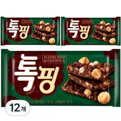 오리온 톡핑 초콜릿 헤이즐넛 & 그래놀라, 43g, 12개