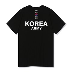 빌락트 남녀공용 18수 코리아 아미 태극기 반팔 티셔츠
