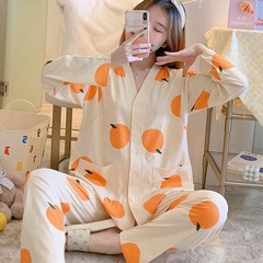 임산부 오렌지 수유 잠옷 상하의 세트