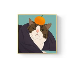 뷰넷 감성 고양이 팝아트 그림 G YBW9318, 골드