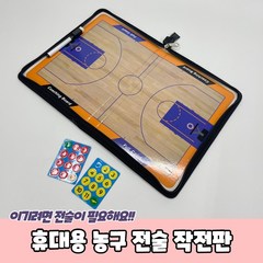 마루마켓_ 팀원들 함께 몰래 전술짜기 클러치 형태 휴대하기 좋은 휴대용 농구 전술 작전판, 1개
