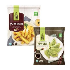 사옹원 매콤오징어튀김 + 깻잎튀김, 2봉, 650g