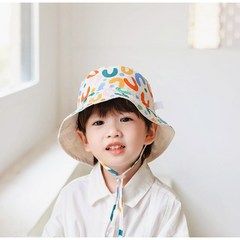 맘스아미 키즈썬캡 유아 아동 양면 벙거지 햇빛가리개 모자 숲체험 소풍